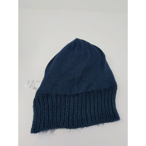Land's End 100% Acrylic Beanie Hat Blue Size M-L Striped Diamond Pattern - Picture 8 of 10